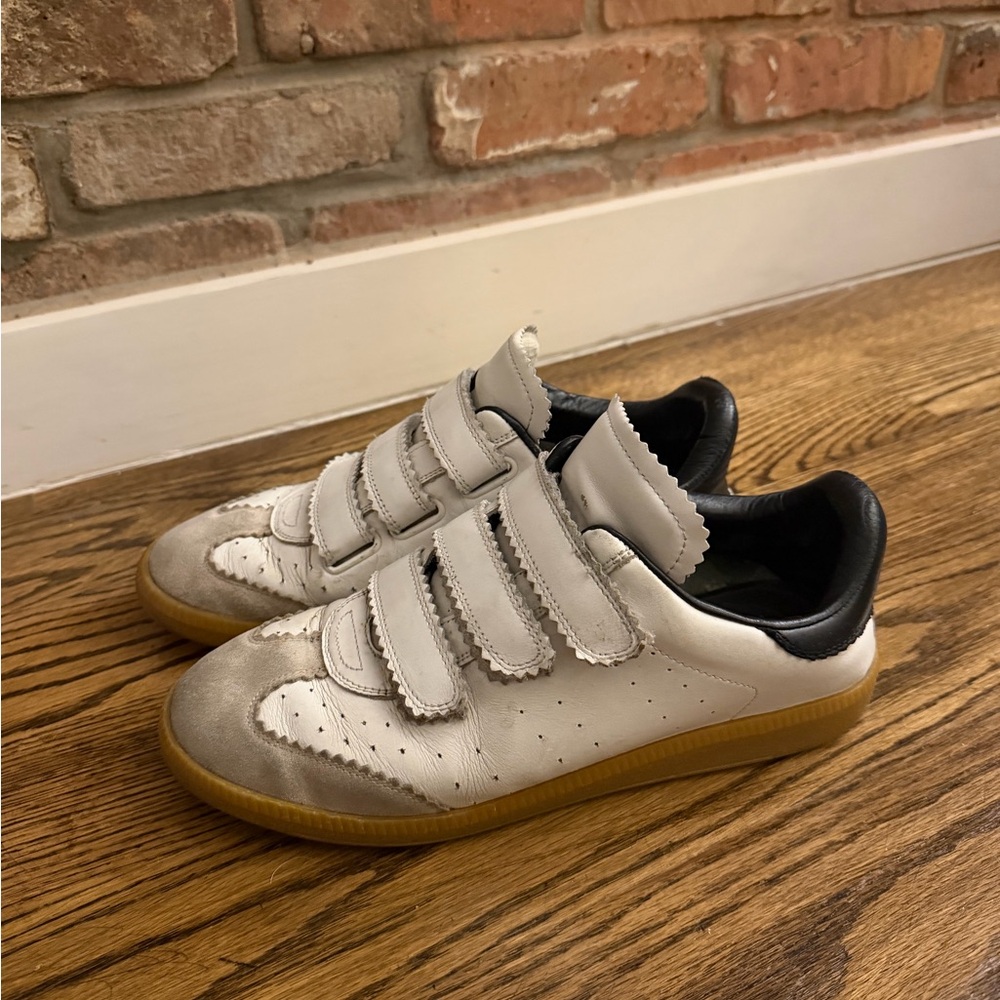 Isabel Marant Beth White and Black Sneakers